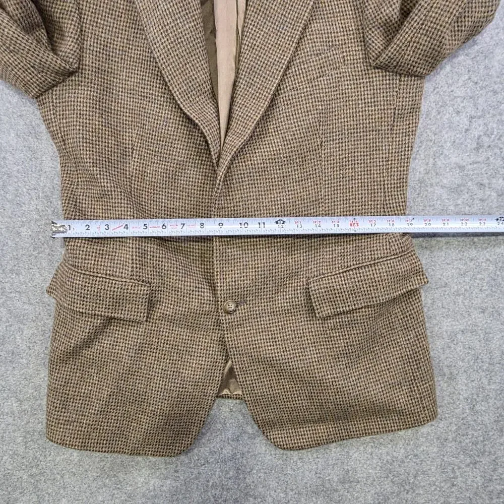 Vintage Polo Ralph Lauren Blazer‎ Sport Coat Mens 41 Brown Tweed Check USA 80s